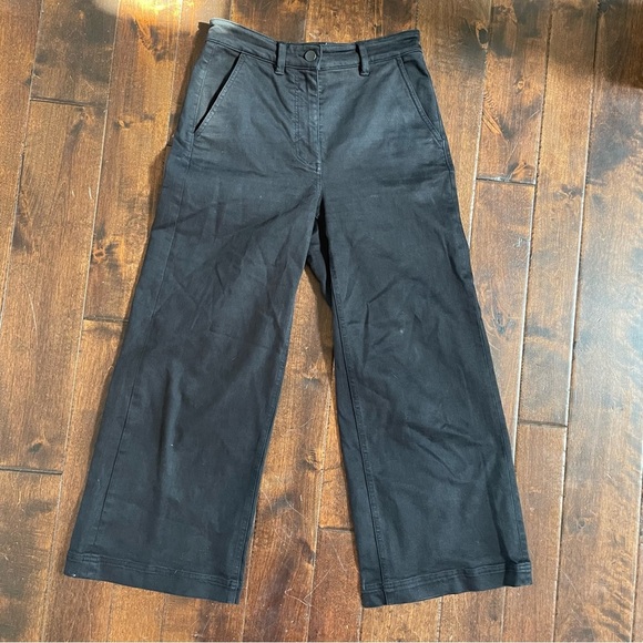 Everlane The Wide Leg Crop Pant Regular Black Jeans Size 2 - Picture 4 of 10